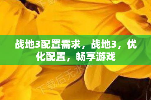战地3配置需求,战地3,优化配置,畅享游戏 战地3配置需求,战地3,优化配置,畅享游戏