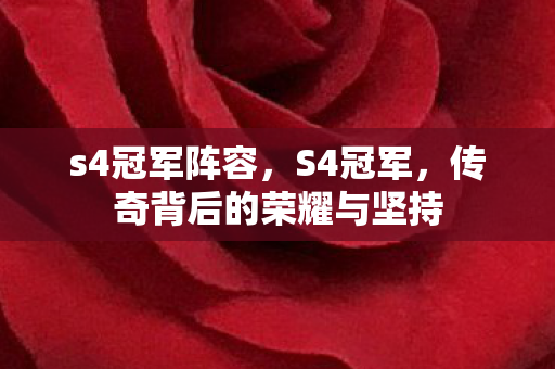 s4冠军阵容,S4冠军,传奇背后的荣耀与坚持 s4冠军阵容,S4冠军,传奇背后的荣耀与坚持