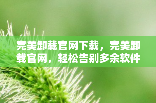 完美卸载官网下载,完美卸载官网,轻松告别多余软件,守护电脑健康 完美卸载官网下载,完美卸载官网,轻松告别多余软件,守护电脑健康