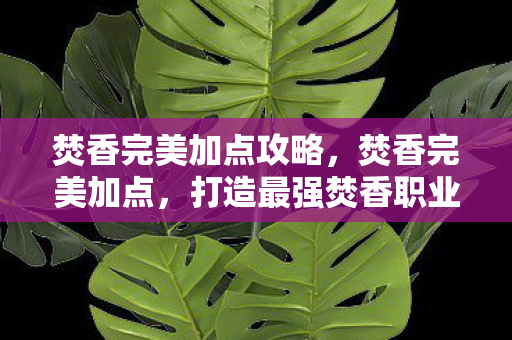 焚香完美加点攻略,焚香完美加点,打造最强焚香职业 焚香完美加点攻略,焚香完美加点,打造最强焚香职业