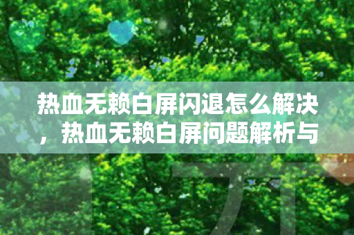 热血无赖白屏闪退怎么解决,热血无赖白屏问题解析与解决建议 热血无赖白屏闪退怎么解决,热血无赖白屏问题解析与解决建议
