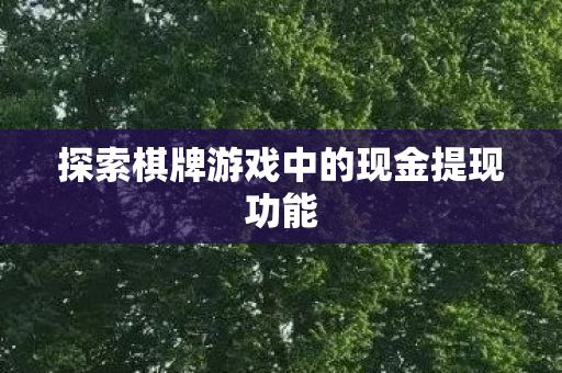 探索棋牌游戏中的现金提现功能 探索棋牌游戏中的现金提现功能