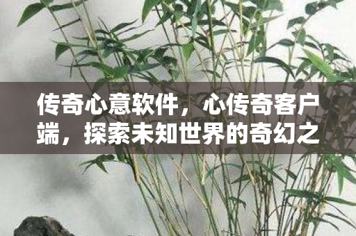 传奇心意软件，心传奇客户端，探索未知世界的奇幻之旅