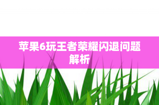 苹果6玩王者荣耀闪退问题解析 苹果6玩王者荣耀闪退问题解析