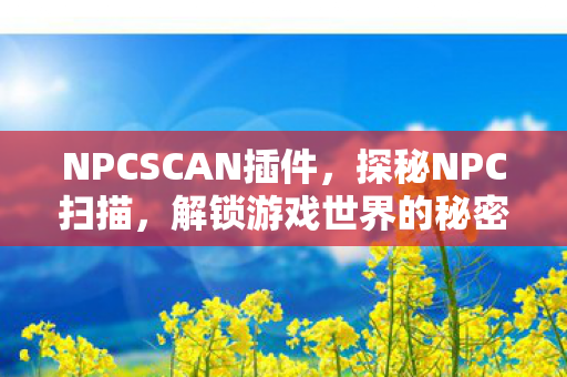 NPCSCAN插件,探秘NPC扫描,解锁游戏世界的秘密 NPCSCAN插件,探秘NPC扫描,解锁游戏世界的秘密