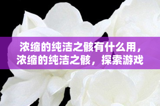 浓缩的纯洁之骸有什么用,浓缩的纯洁之骸,探索游戏世界的纯净之源 浓缩的纯洁之骸有什么用,浓缩的纯洁之骸,探索游戏世界的纯净之源