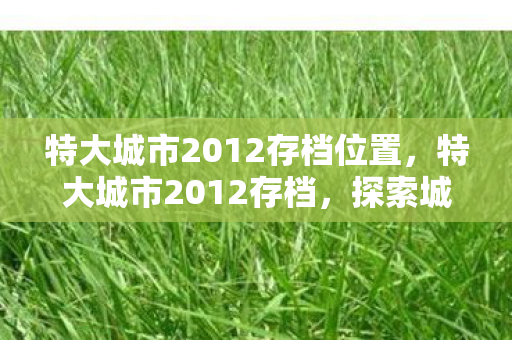 特大城市2012存档位置,特大城市2012存档,探索城市发展的数字记忆 特大城市2012存档位置,特大城市2012存档,探索城市发展的数字记忆