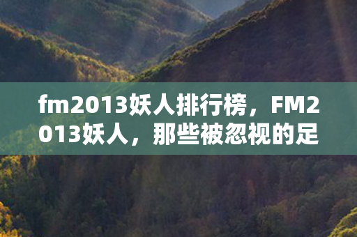 fm2013妖人排行榜,FM2013妖人,那些被忽视的足球天才 fm2013妖人排行榜,FM2013妖人,那些被忽视的足球天才
