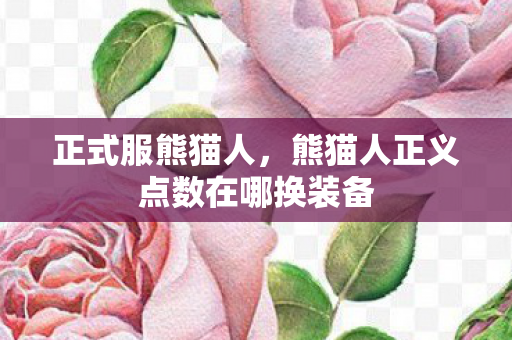 正式服熊猫人,熊猫人正义点数在哪换装备 正式服熊猫人,熊猫人正义点数在哪换装备