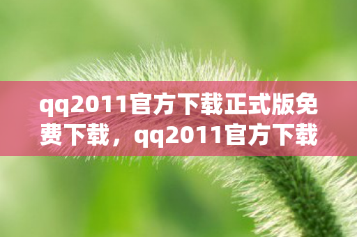 qq2011官方下载正式版免费下载，qq2011官方下载正式版，重温经典，体验高效沟通