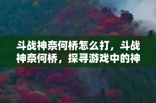 斗战神奈何桥怎么打，斗战神奈何桥，探寻游戏中的神秘传说