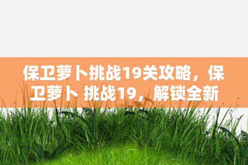 保卫萝卜挑战19关攻略,保卫萝卜 挑战19,解锁全新关卡,挑战你的策略极限 保卫萝卜挑战19关攻略,保卫萝卜 挑战19,解锁全新关卡,挑战你的策略极限