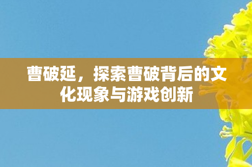 曹破延,探索曹破背后的文化现象与游戏创新 曹破延,探索曹破背后的文化现象与游戏创新