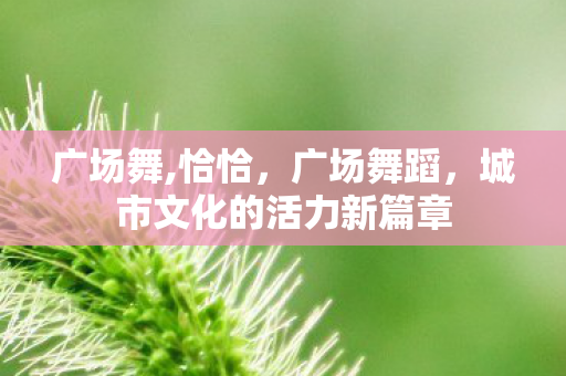 广场舞,恰恰,广场舞蹈,城市文化的活力新篇章 广场舞,恰恰,广场舞蹈,城市文化的活力新篇章