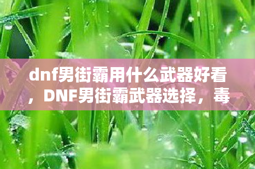 dnf男街霸用什么武器好看,DNF男街霸武器选择,毒针发射器与千丝乱舞 dnf男街霸用什么武器好看,DNF男街霸武器选择,毒针发射器与千丝乱舞