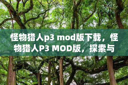 怪物猎人p3 mod版下载,怪物猎人P3 MOD版,探索与战斗的无限可能 怪物猎人p3 mod版下载,怪物猎人P3 MOD版,探索与战斗的无限可能