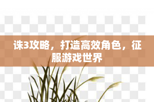 诛3攻略，打造高效角色，征服游戏世界