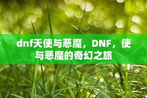dnf天使与恶魔,DNF,使与恶魔的奇幻之旅 dnf天使与恶魔,DNF,使与恶魔的奇幻之旅