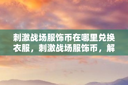 刺激战场服饰币在哪里兑换衣服,刺激战场服饰币,解锁时尚新风尚,打造个性战场形象 刺激战场服饰币在哪里兑换衣服,刺激战场服饰币,解锁时尚新风尚,打造个性战场形象