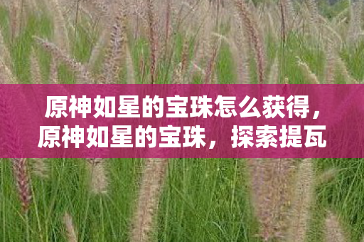 原神如星的宝珠怎么获得,原神如星的宝珠,探索提瓦特大陆的神秘宝藏 原神如星的宝珠怎么获得,原神如星的宝珠,探索提瓦特大陆的神秘宝藏