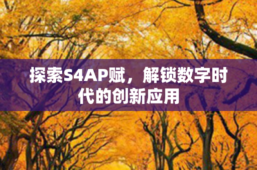探索S4AP赋,解锁数字时代的创新应用 探索S4AP赋,解锁数字时代的创新应用