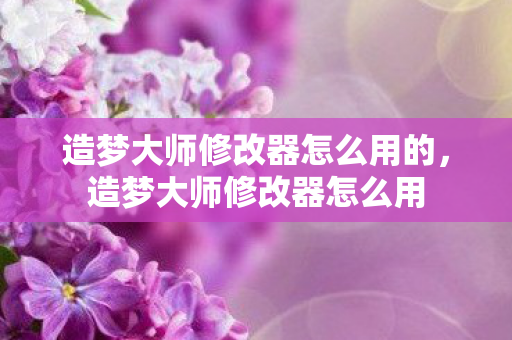 造梦大师修改器怎么用的,造梦大师修改器怎么用 造梦大师修改器怎么用的,造梦大师修改器怎么用