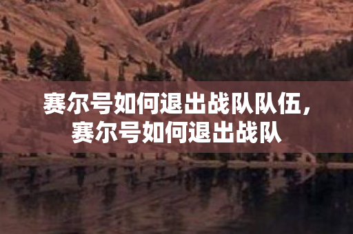 赛尔号如何退出战队队伍，赛尔号如何退出战队