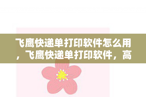 飞鹰快递单打印软件怎么用,飞鹰快递单打印软件,高效便捷,助力企业提升运营效率 飞鹰快递单打印软件怎么用,飞鹰快递单打印软件,高效便捷,助力企业提升运营效率