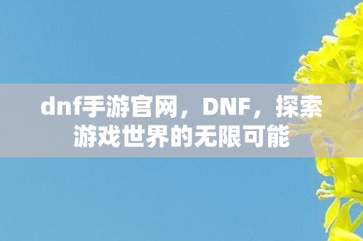 dnf手游官网，DNF，探索游戏世界的无限可能