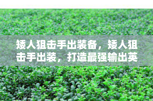 矮人狙击手出装备,矮人狙击手出装,打造最强输出英雄 矮人狙击手出装备,矮人狙击手出装,打造最强输出英雄