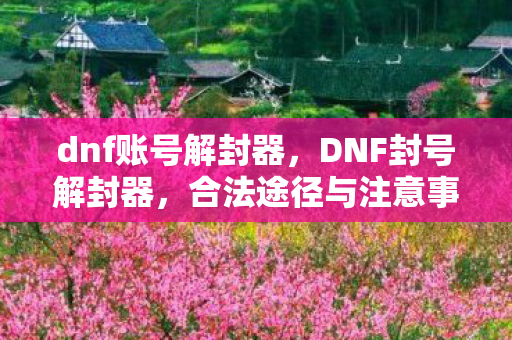dnf账号解封器,DNF封号解封器,合法途径与注意事项 dnf账号解封器,DNF封号解封器,合法途径与注意事项