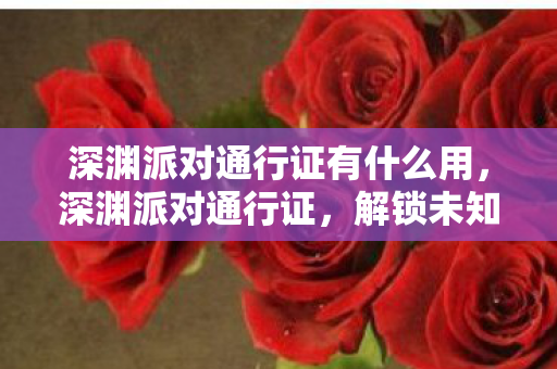深渊派对通行证有什么用,深渊派对通行证,解锁未知世界的神秘钥匙 深渊派对通行证有什么用,深渊派对通行证,解锁未知世界的神秘钥匙