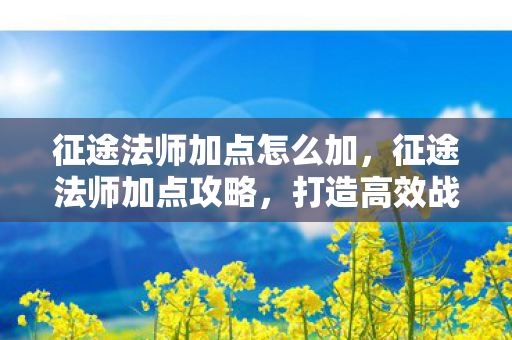 征途法师加点怎么加,征途法师加点攻略,打造高效战斗法师 征途法师加点怎么加,征途法师加点攻略,打造高效战斗法师