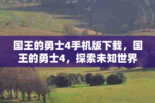 国王的勇士4手机版下载,国王的勇士4,探索未知世界的勇者之旅 国王的勇士4手机版下载,国王的勇士4,探索未知世界的勇者之旅