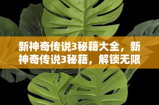 新神奇传说3秘籍大全，新神奇传说3秘籍，解锁无限可能的冒险之旅