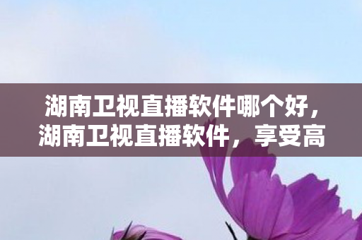 湖南卫视直播软件哪个好，湖南卫视直播软件，享受高清直播，尽在掌握