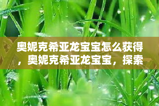 奥妮克希亚龙宝宝怎么获得,奥妮克希亚龙宝宝,探索游戏世界的奇妙之旅 奥妮克希亚龙宝宝怎么获得,奥妮克希亚龙宝宝,探索游戏世界的奇妙之旅
