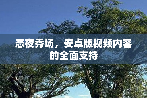 恋夜秀场,安卓版视频内容的全面支持 恋夜秀场,安卓版视频内容的全面支持