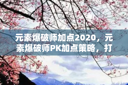 元素爆破师加点2020,元素爆破师PK加点策略,打造不败神话 元素爆破师加点2020,元素爆破师PK加点策略,打造不败神话