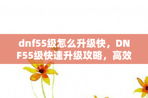 dnf55级怎么升级快,DNF55级快速升级攻略,高效刷图与任务推荐 dnf55级怎么升级快,DNF55级快速升级攻略,高效刷图与任务推荐