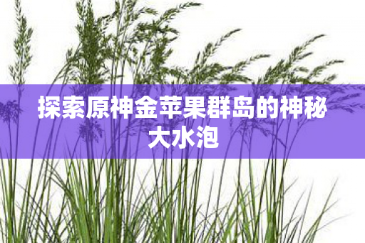 探索原神金苹果群岛的神秘大水泡 探索原神金苹果群岛的神秘大水泡