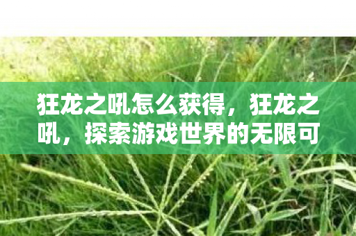 狂龙之吼怎么获得,狂龙之吼,探索游戏世界的无限可能 狂龙之吼怎么获得,狂龙之吼,探索游戏世界的无限可能