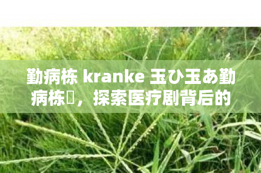 勤病栋 kranke 玉ひ玉あ勤病栋弐,探索医疗剧背后的医疗体系与人文关怀 勤病栋 kranke 玉ひ玉あ勤病栋弐,探索医疗剧背后的医疗体系与人文关怀