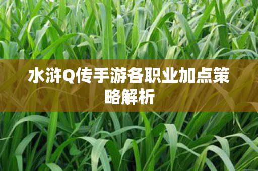 水浒Q传手游各职业加点策略解析 水浒Q传手游各职业加点策略解析