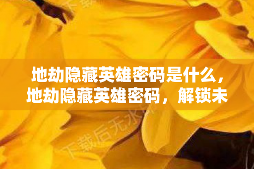 地劫隐藏英雄密码是什么，地劫隐藏英雄密码，解锁未知冒险的密钥