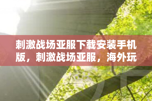 刺激战场亚服下载安装手机版,刺激战场亚服,海外玩家的狂欢与竞技舞台 刺激战场亚服下载安装手机版,刺激战场亚服,海外玩家的狂欢与竞技舞台