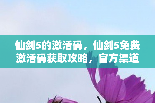 仙剑5的激活码,仙剑5免费激活码获取攻略,官方渠道与福利活动详解 仙剑5的激活码,仙剑5免费激活码获取攻略,官方渠道与福利活动详解