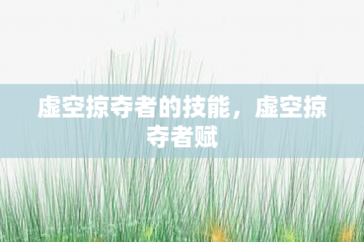 虚空掠夺者的技能,虚空掠夺者赋 虚空掠夺者的技能,虚空掠夺者赋