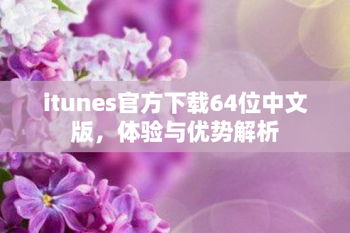 itunes官方下载64位中文版，体验与优势解析