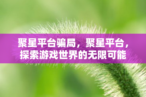 聚星平台骗局,聚星平台,探索游戏世界的无限可能 聚星平台骗局,聚星平台,探索游戏世界的无限可能